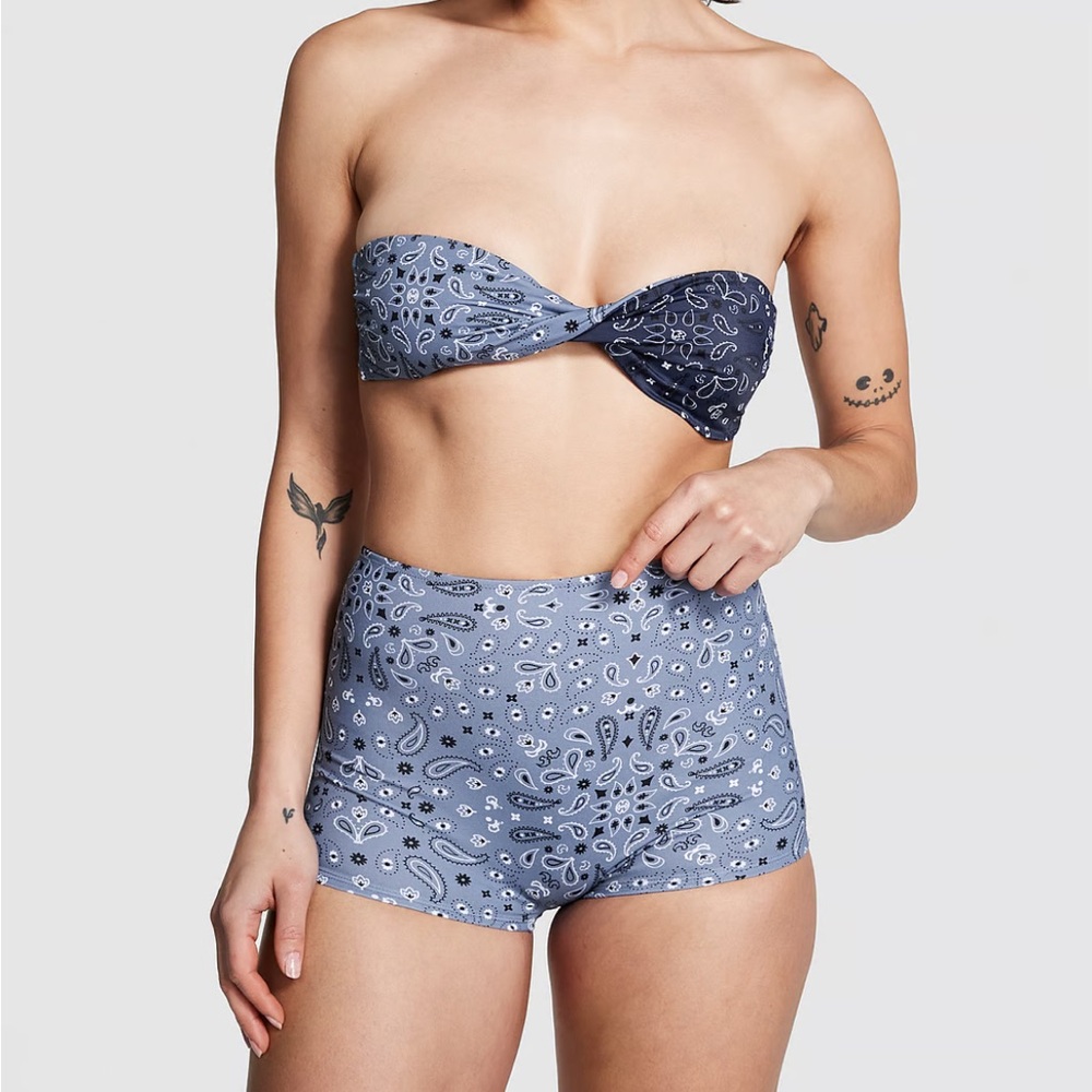 PINK HIGH-WAIST SHORTIE BIKINI BOTTOM